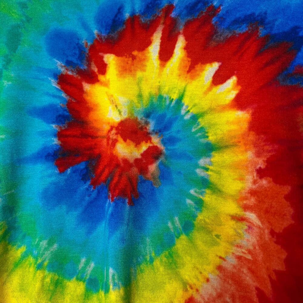 Alice + Olivia Tee Womens Size XS/TP Delaina Rainbow Tie Dye Cropped Long Sleeve - Picture 7 of 16